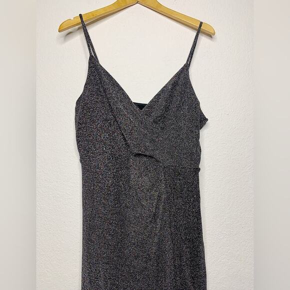 NWT Express Metallic Glitter Adjustable Strap Mini Dress Sz Large Petite $79.90 - Picture 4 of 8